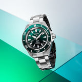 seiko prospex padi 60th anniversary 4r compact mechanical diver's watch in green