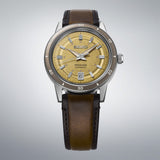seiko presage style 60s in golden yellow strap watch