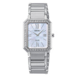 seiko solar ladies stainless steel mop dial bracelet watch