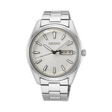 seiko essential time  40.2mm 10 bar water resistant, bracelet