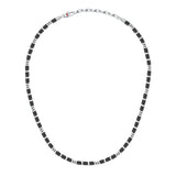 sector basic necklace stainless steel agate black 50+5cm