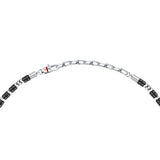 sector basic necklace stainless steel agate black 50+5cm