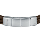 sector bandy bracelet stainless steel & brown leather strap