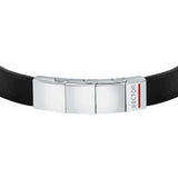 sector bandy bracelet black leather strap & tag 22cm