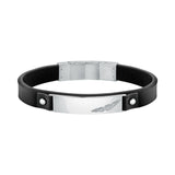 sector bandy bracelet black leather strap & tag 22cm