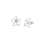 basilio: crystal mini blossom stud earring silver/crystal