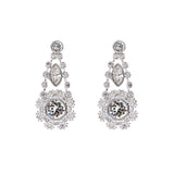 somaa: crystal daisy lace earring silver/crystal