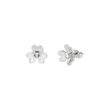 hansila: heart blossom stud earring silver/crystal