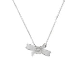 dameka: ribbon bow pendant silver/crystal