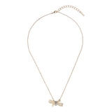 dameka: ribbon bow pendant pale gold/crystal