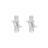 dalika: ribbon bow clip earring silver/crystal