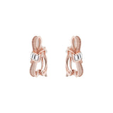 dalika: ribbon bow clip earring rose gold/crystal
