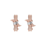 dalika: ribbon bow clip earring rose gold/crystal