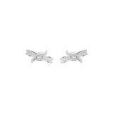 deljcia: mini ribbon bow stud earring silver/crystal