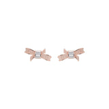 deljcia: mini ribbon bow stud earring rose gold/crystal