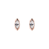 iclyn: arctic crystal stud earring rose gold