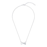 ted baker- crystal tux bow silver pendant
