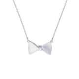 ted baker- crystal tux bow silver pendant