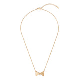 tessla: crystal tux bow gold pendant