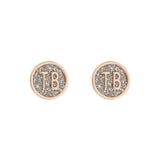 ted baker-dolly mix round glitter rose gold stud earring
