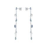ted baker-crystal vine drop earrings silver blue crystal