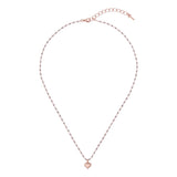 ted baker: sparkle heart enamel chain pendant rose gold silver glitter