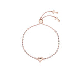 ted baker:: sparkle heart enamel chain bracelet rose gold silver glitter