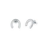 ted bakerlouiee lucky horseshoe stud earring silver tone