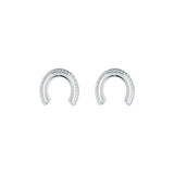 ted bakerlouiee lucky horseshoe stud earring silver tone