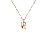 ted baker linnear lo-ve pendant clear crystal
