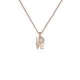 ted baker linnear lo-ve pendant clear crystal baby pink