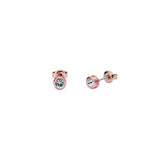 ted baker sinee: mini crystal stud earrings, rose gold tone, clear crystal