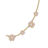 ted baker petia: painted flower necklace gold tone, light pink & pearl