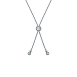 ted baker barset: crystal bow adjustable bracelet silver tone, clear crystal