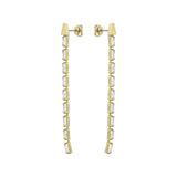 ted baker isalie: crystal baguette slinky drop earrings gold tone, clear crystal