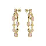 ted baker perial: pebble stone statement drop earrings gold tone, pink