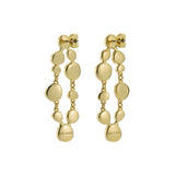 ted baker perial: pebble stone statement drop earrings gold tone, pink