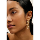 ted baker perial: pebble stone statement drop earrings gold tone, pink