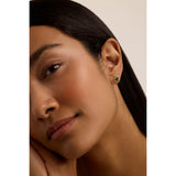 ted baker morlia: monogram heart stud earrings, gold tone, green