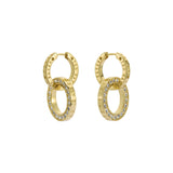 ted baker lina: double link crystal drop earrings gold tone
