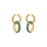 ted baker lorrie: double logo link drop earrings gold tone