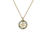 ted baker molli: monogram crystal pendant necklace gold tone