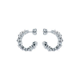 ted baker clarence: crystal cluster hoop earrings silver tone
