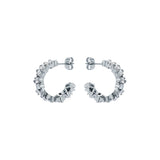 ted baker clarence: crystal cluster hoop earrings silver tone