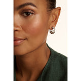 ted baker clarence: crystal cluster hoop earrings silver tone