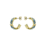 ted baker clarence: crystal cluster hoop earrings gold tone