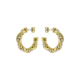 ted baker tiyaa: twisted pearl hoop earrings gold tone