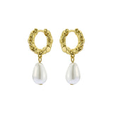 ted baker tilly: twisted pearl drop earrings gold tone