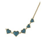 ted baker farah: faceted stone heart necklace gold tone