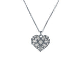 ted baker cherish: crystal cluster heart locket pendant necklace silver tone